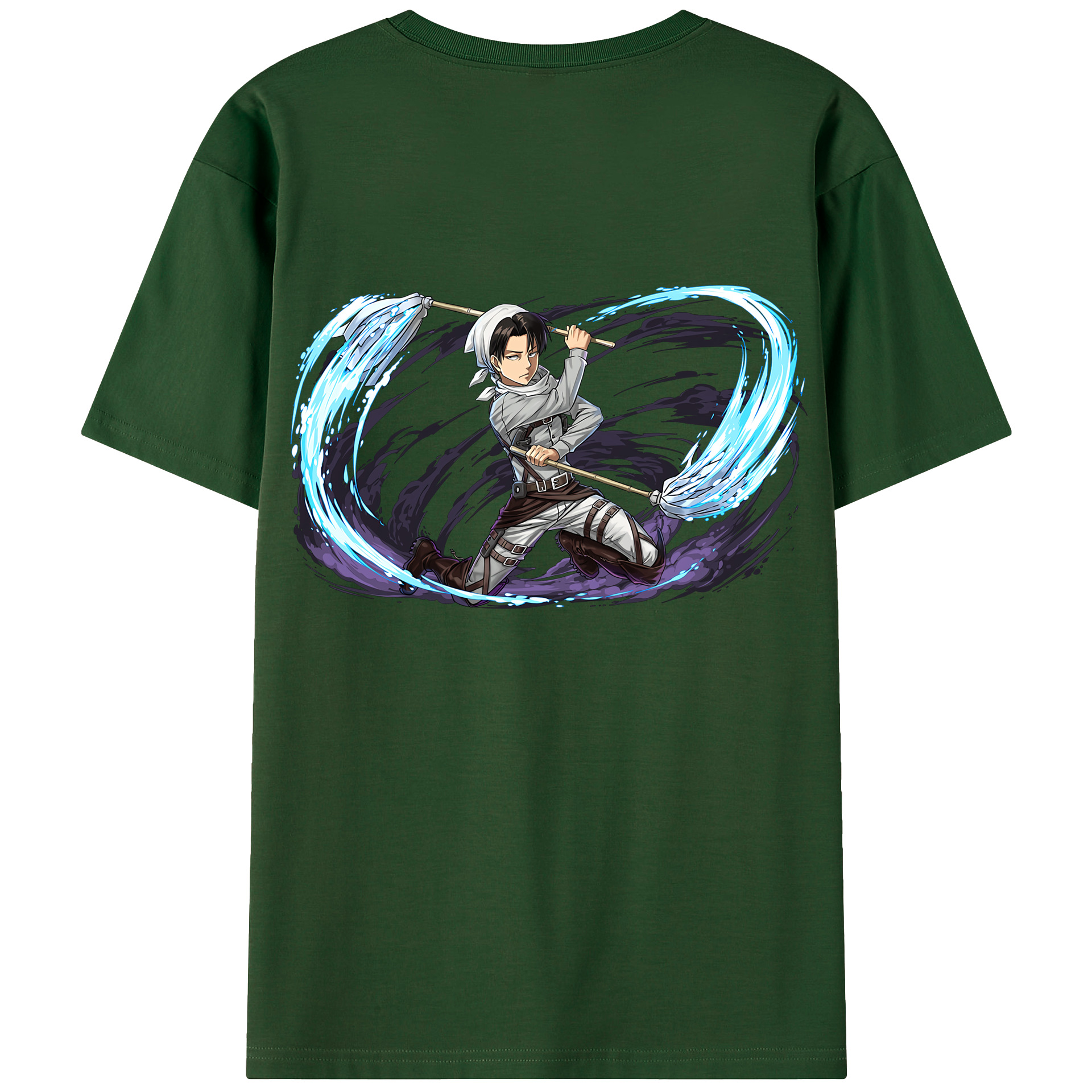 （画像用） 進撃の巨人 リヴァイ·アッカーマン Attack on Titan Levi Ackerman 綿100％半袖Tシャツ（背面プリント）